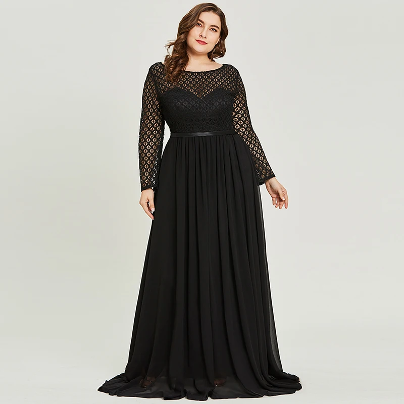 Tanpell, кружевное вечернее платье с глубоким вырезом, черное, длинные рукава, длина до пола, ТРАПЕЦИЕВИДНОЕ ПЛАТЬЕ, женские вечерние платья на выпускной, официальное длинное вечернее платье es