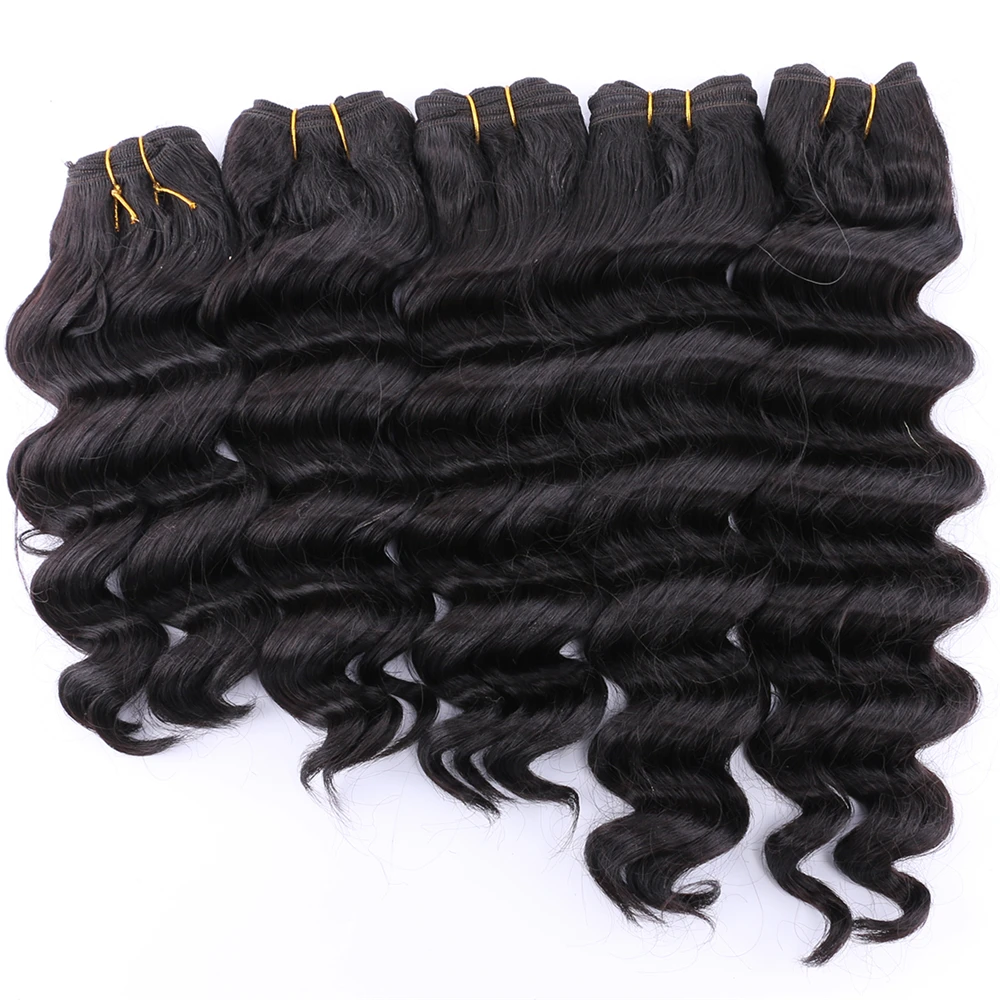Цвет 2# глубокие волнистые волосы 300 г/лот высокотемпературные синтетические волосы пучки 12-20 дюймов Доступные волосы плетение