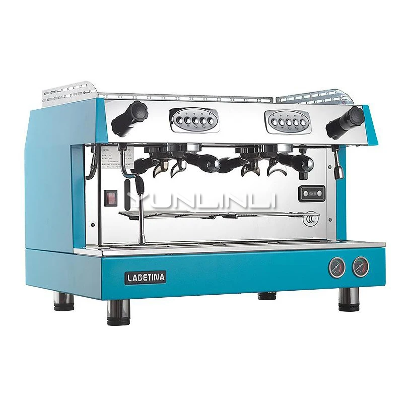 

YUNLINLI Commercial Coffee Machine Semi-Automatic Espresso Coffee Maker Grinder Double-headed Italian Home Coffee Maker DZ-2A