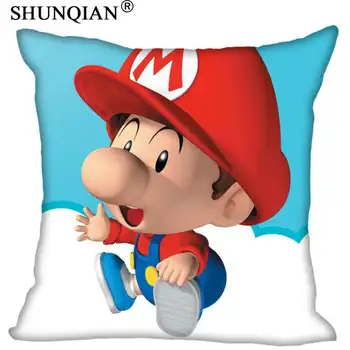 

New Custom Super Mario Pillowcase zipper Two sides 35x35cm 40x40cm 45x45cm 50x50cm 60x60cm Custom your image