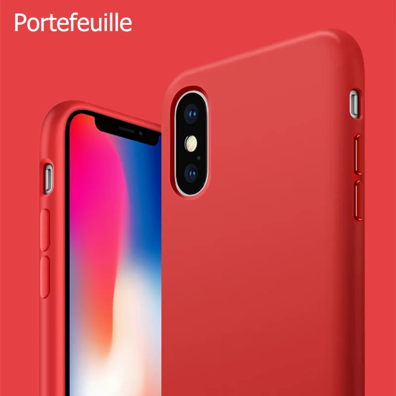 Portefeuille For iPhone 7 Case Liquid Silicone Gel Rubber Shockproof Cases Back Cover For iPhone 8 Plus X 6 6S Coque Accessories (1)