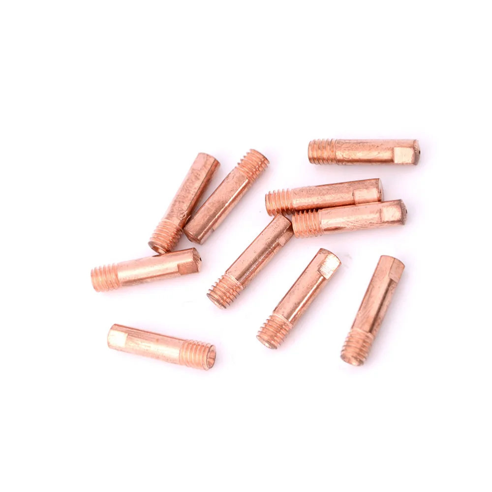 10pcs Gas Nozzle Gold 15AK-0.8mm Mig Mag Welding Weld Torch Contact Tipsmz