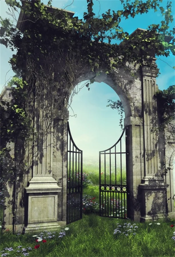 

Laeacco Flower Garden Vines Arch Gate Scenic Photography Backdrops Vinyl Photo Backdrop Custom Background Props For Photo Studio