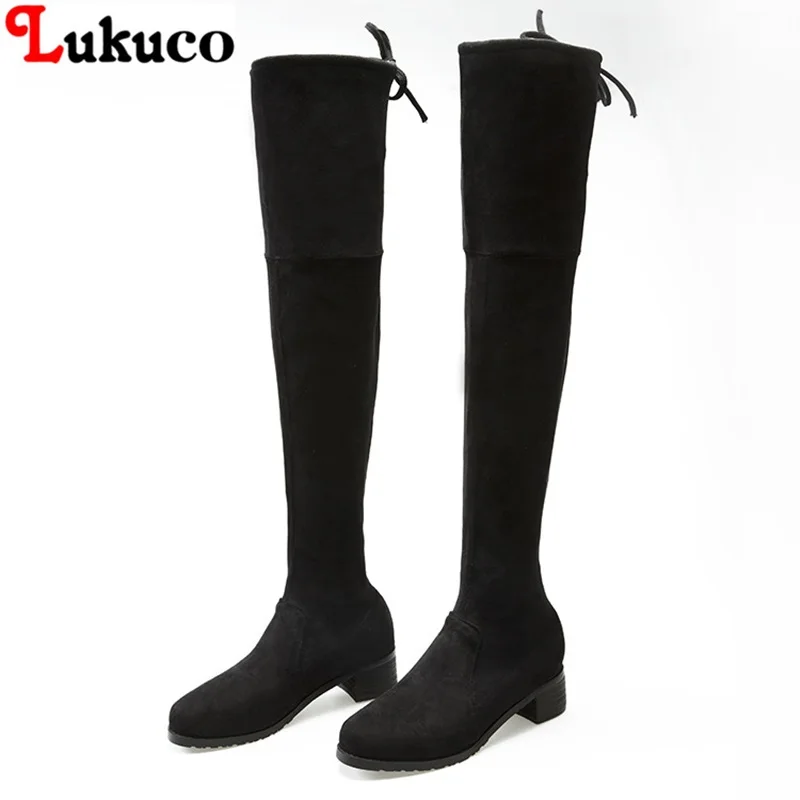 

2019 Lukuco New Sale Women Shoes Nubuck Boots Pointed Toe Slip-On Oversize 35 36 37 38 39 40 41 42 43 Autumn Spring Ladies Pumps