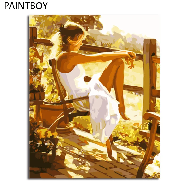 

PAINTBOY Framed Pictures Figure Painting DIY Digital Oil Painting By Numbers Painting&Calligraphy Home Decor