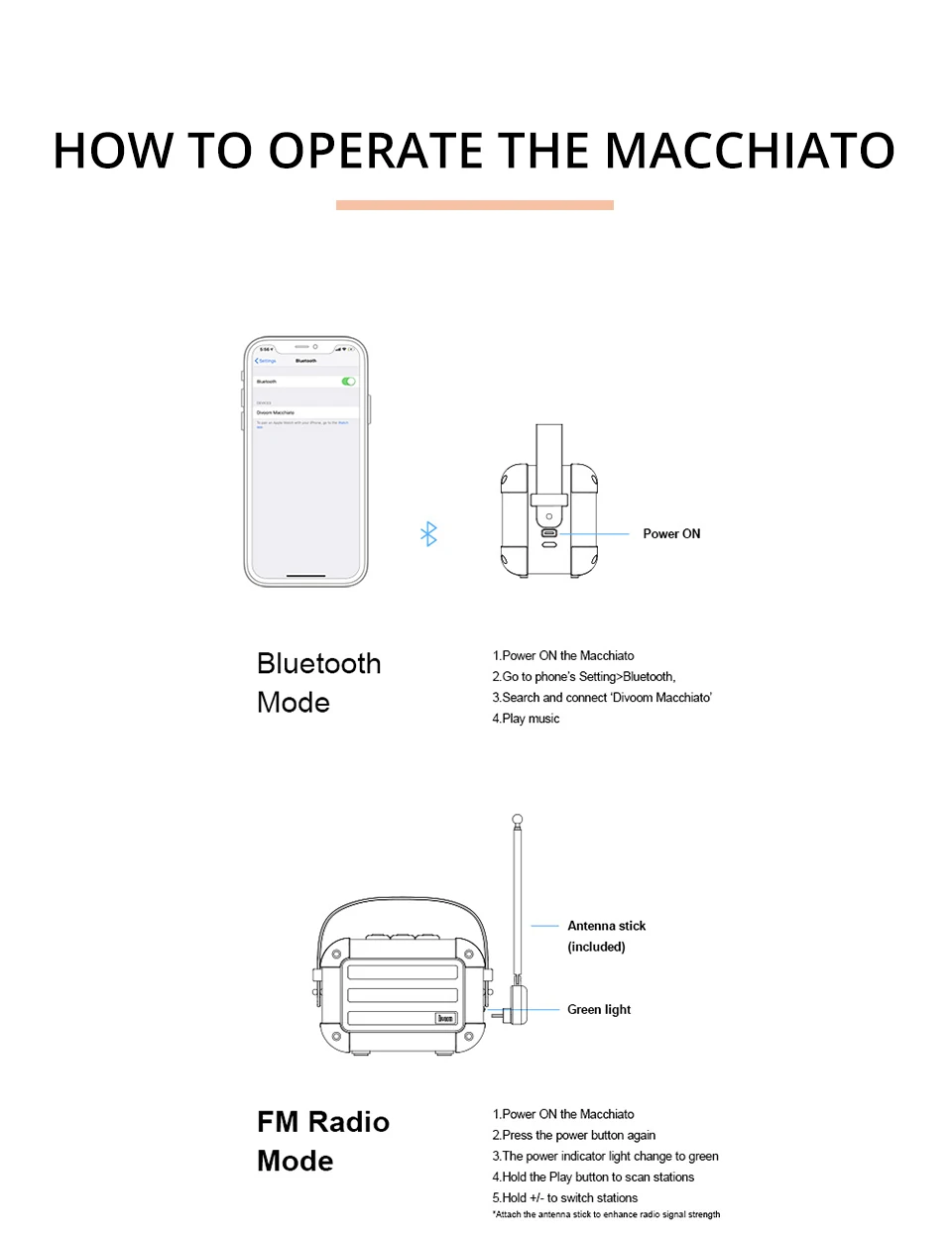 Divoom Macchiato portable wireless bluetooth speaker with FM radio TWS _13