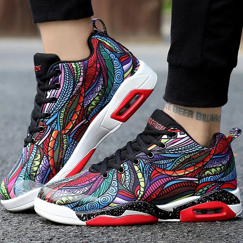 

Women's shoes Flower cloth Sneakers on the platform Air Mesh Damping Shoes woman Lace-up Plus size 35-47 Zapatillas mujer