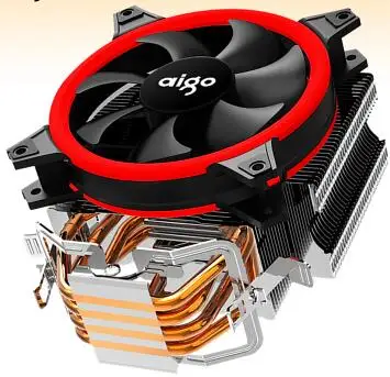 Aigo E4 PC Вентилятор охлаждения процессора кулер 4 тепловые трубки кулер процессора вентилятор Радиатор алюминиевый радиатор кулер процессора Для LGA775/1155/1156/1366/AMD - Цвет лезвия: E3