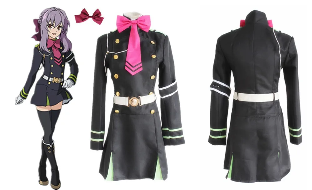 

Seraph of the End Shinoa Hiragi Uniform Cosplay Military Costume Set +Track