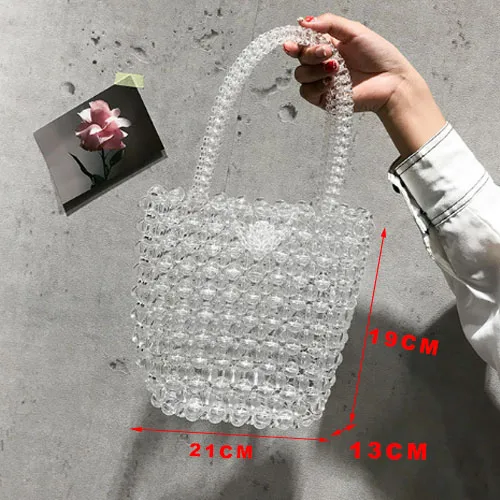 Роскошные сумки из прозрачных бусин для женщин сумочка женская сумка для телефона элегантные прозрачные акриловые бусины сумки на плечо - Цвет: style 7