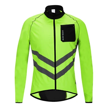 

WOSAWE High visibility Cycling Jacket Men's Windbreakers Waterproof Light Weight Safety Cycling MTB Raincoat Bike Clothing