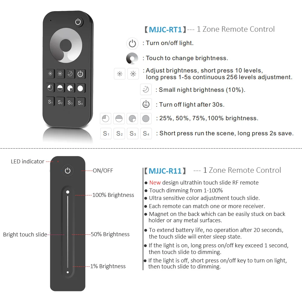 LED Dimmer Switch 12V 24V PWM 2.4G LED Touch RF Wireless Remote 5V 36V Smart Wifi Dimmer Controller For Single Color Strip smart light switch led strip controller led dimmer switch led dimmer controller smart dimmer switch led strip switch led string dimmer power cords dimmer switch