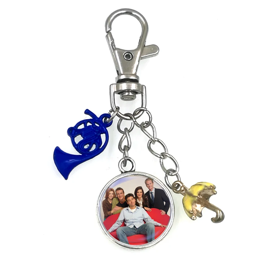 

HOW I MET YOUR MOTHER TV SERIES INSPIRATIONAL ART DOME charm chain YELLOW UMBRELLA BLUE HORN KC007
