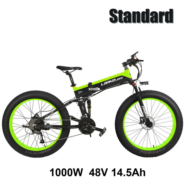 Электрический скутер 1000W два колеса Электрический велосипед 500W 48V 10AH/14.5AH Портативный складной мощный электрический велосипед, способный преодолевать Броды для взрослых - Цвет: Green 14.5AH