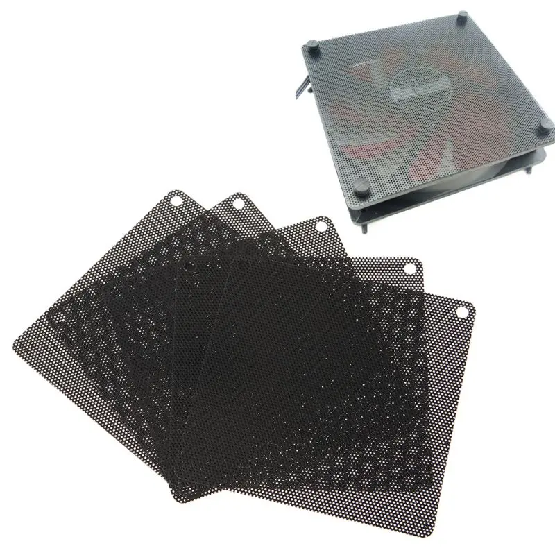 5PCS PVC Fan Dust Filter PC Dustproof Case Cuttable Computer 90mm Mesh Black 4