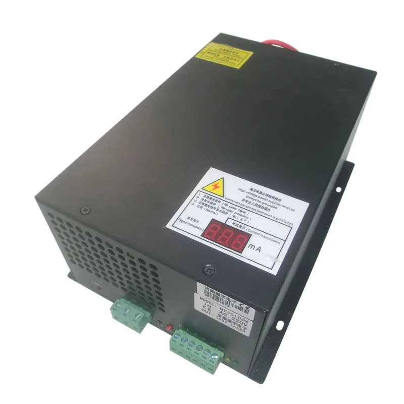 

MYJG100W new CO2 laser power supply 100W with signal fault diagnosis, voltage regulator and LED display for CO2 laser tube