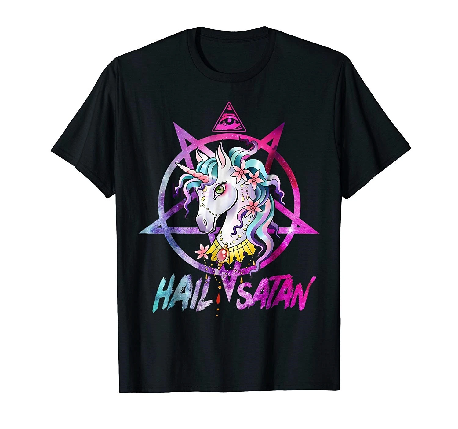 

Unicorn Hail Satan Death Metal Rainbow shirt Rave Men men
