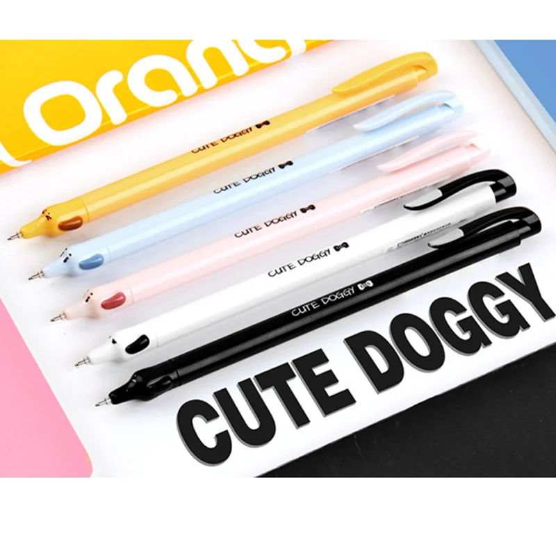 

30 pcs Cute Dachshund dog Gel pen 0.5mm ballpoint fine nib black color refill pens Stationery Office tools school supplies A6069