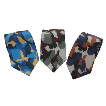 

Men Tie Smooth Camouflage Necktie Soft Polyester Festival Decorative Pattern Camouflage Ties 3 Color