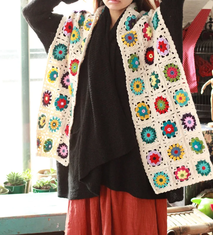 ^*Best Offers White Retro Crochet froral blanket Hand hooked fashion square crochet blanket cushion felt scraf table flat 30*200 ^*Best Offers White Retro Crochet froral blanket Hand hooked fashion square crochet blanket cushion felt scraf table flat 30*200