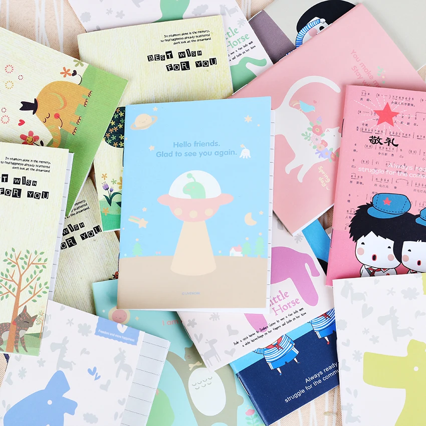 

1PC Korean Stationery Cute Cartoon Notepad Student Children Notebook Easy To Carry Notebook