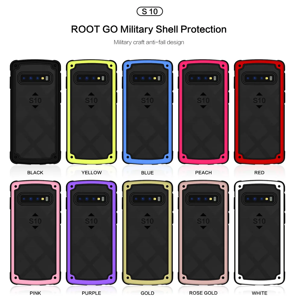 

Silicone Rugged Transparent Shockproof Cover Clear PC Back Phone Case For Samsung S10 S10Plus S10 Lite