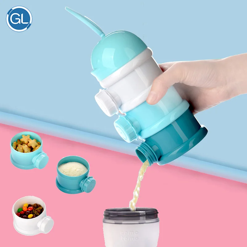 Brand GL 3 Layers Portable Infant Baby Milk Powder Dispenser Boxes