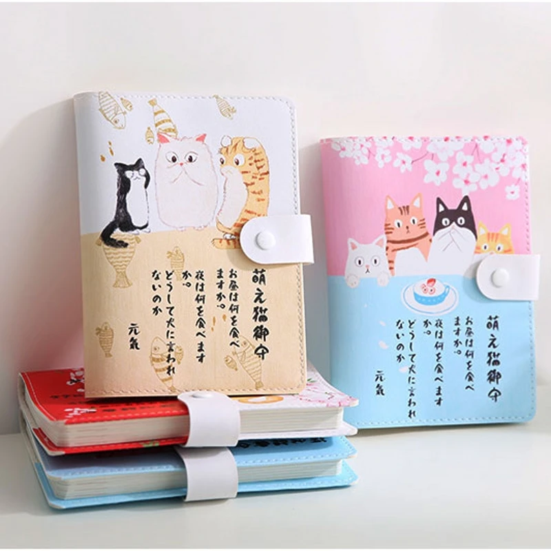 

Cute Kawaii Stationery Leather Notebook Japanese Style Color Page Sketchbook Graffiti Diary Planner Filofax Notepad A6 Notebooks