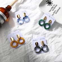 Simple Water Drop Style Hollow Acrylic Pendant Hanging Earrings for Women Round Dangle Geometric Teardrop Earrings Jewelry Simple Water Drop Style Hollow Acrylic Pendant Hanging Earrings for Women Round Dangle Geometric Teardrop Earrings Jewelry
