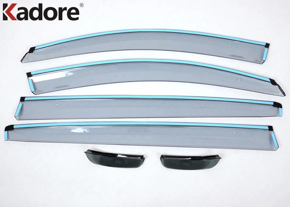 

For KIA Sportage 2010 2011 2012 2013 2014 Plastic Window Deflector Visor Rain Sun Guard Vent + Side Door Mirror Awnings Shelters