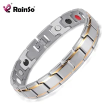 Браслет Rainso из нержавеющей стали с биоэнергией, модный браслет для здоровья, браслет из пихты, магнитные ювелирные изделия, браслеты, браслет с голограммой