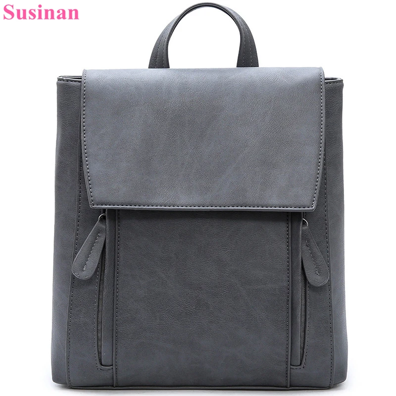 

Female Backpack Black Fashion PU Leather Women Bagpack School Student rucksack Multifunction Ladies back bag Bobby mochila