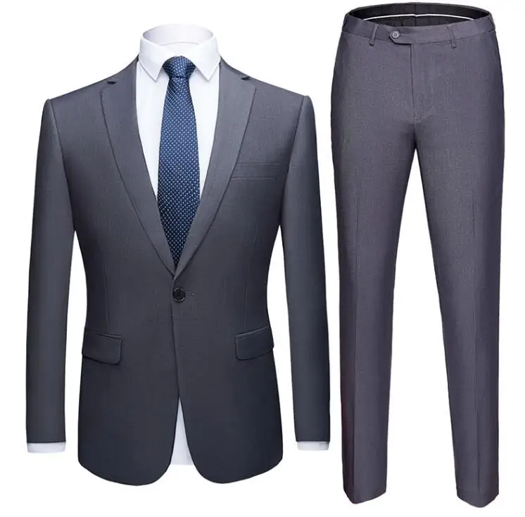 

Jacket+Vest+Pants)2019 Custom Slim Fit Pure Color Set Business Casual Mens Suits With Pants Costume Homme Men Suits For Wedding