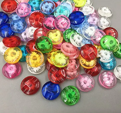 

CNCRAFT 50Pcs Transparent 12mm child sew-on buttons resin buckle candy beautiful multicolour button accessories baby diy