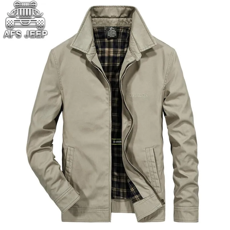 

Business Casual Men Jackets Denim New 2017 Spring Autumn Loose Size 4XL soft Shell Military Brand AFS JEEP militare
