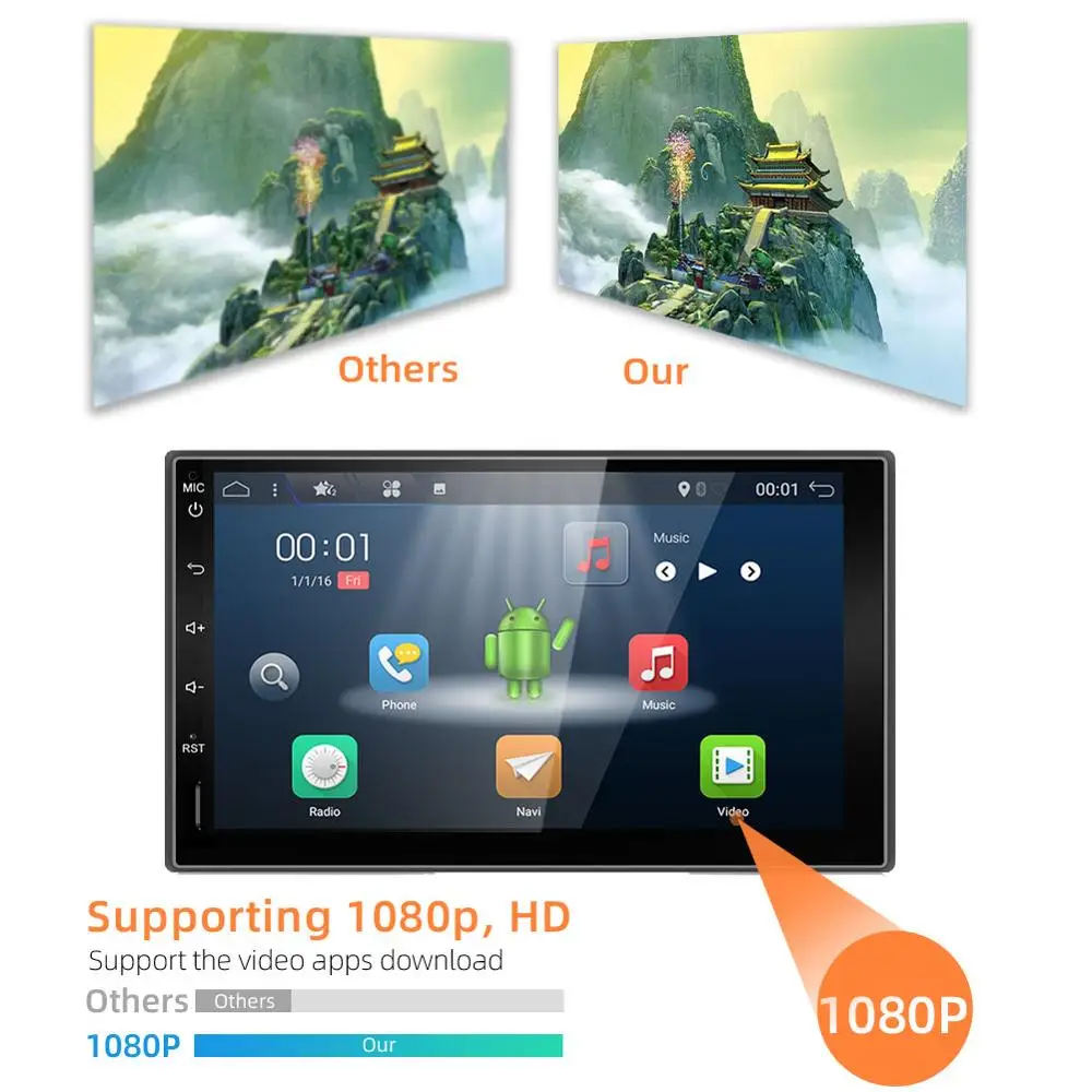 Bosion 2din автомобильный Радио DVD Android 9 0 мультимедийный плеер авторадио 7