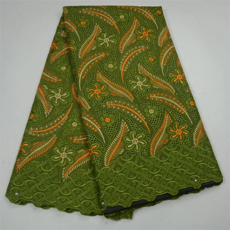 

Top Quality Green Color Swiss Voile Laces Switzerland Cotton African Dry Cotton Lace Fabric 2018 Nigerian Men Voile Lace 5yards