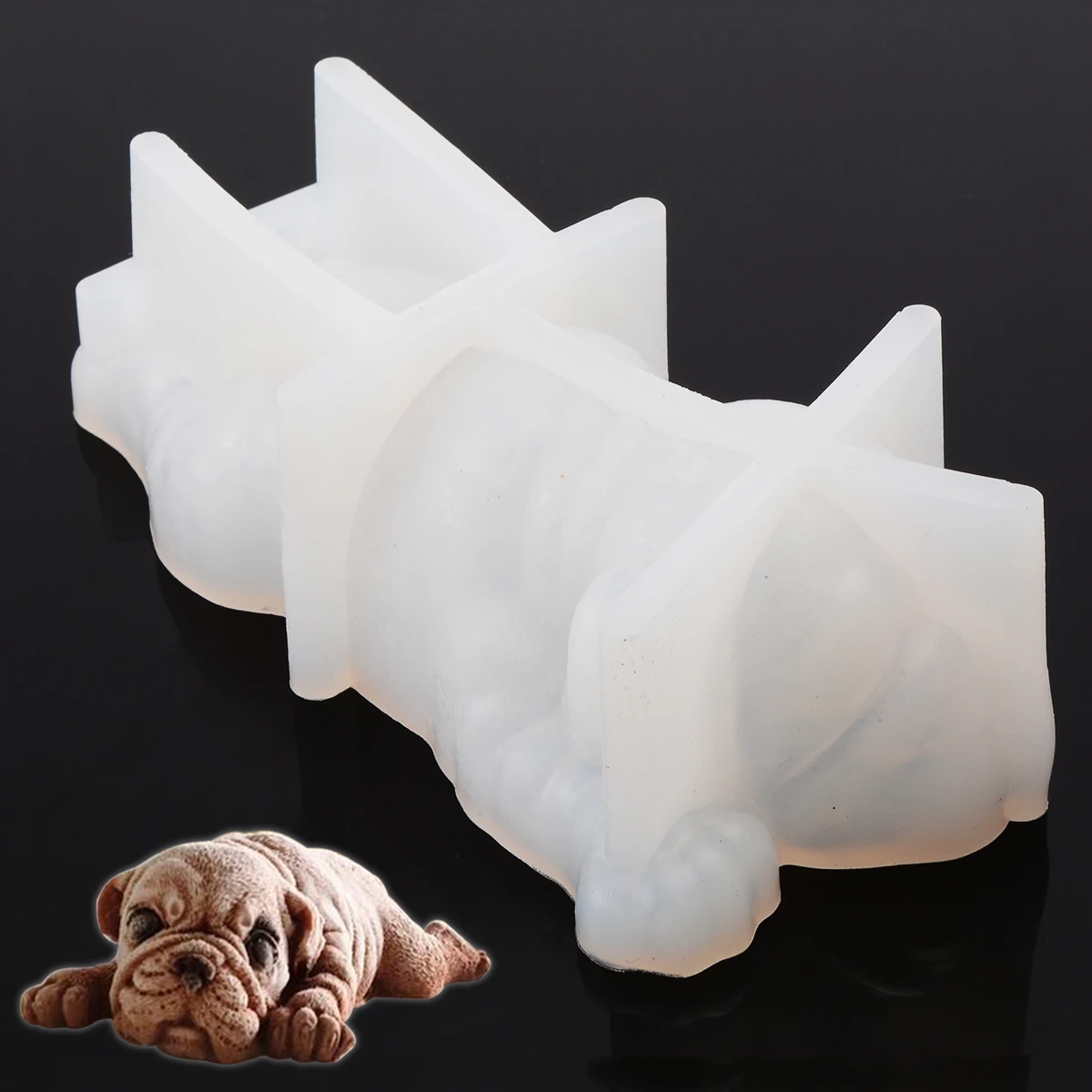 Cake Fondant Chocolate Jelly Puppy Mold White 3D Dog Animal Shape Silicone Mold Kitchen Mousse Bakeware Baking Cake Tools