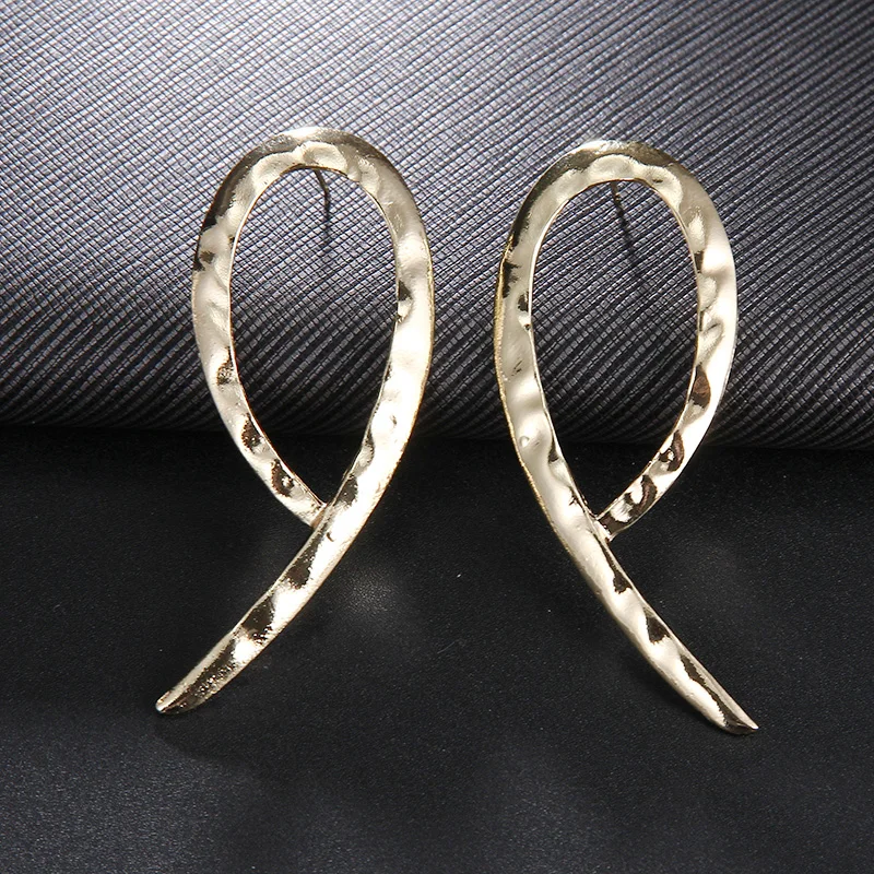 RscvonM New Chic Punk Gold Colour Filled Polygon Drop Earrings For Women Hollow Geometry Big Earrings boucles d'oreilles bijoux