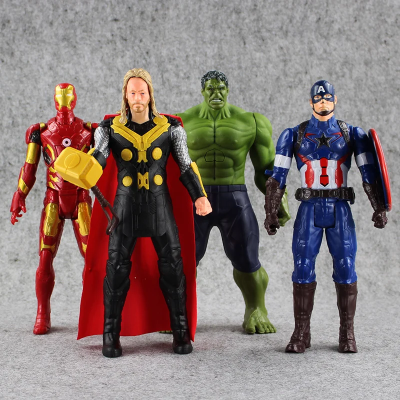 

30cm 4Styles Hero Captain American&Hulk&Iron Man&Thor Action Figure Toy Building Blocks Christmas Gift For Kids