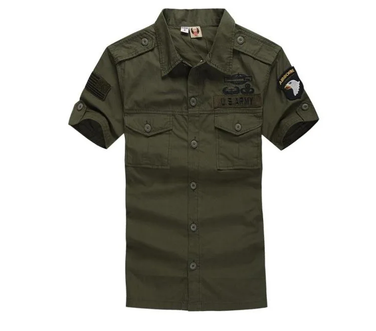  Military Uniform Mens Summer army Camouflage shirt Men Mlitary Tactical 100% Cotton Shirt US Airbor
