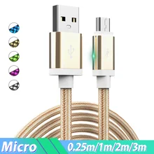 Микро USB кабель для телефона, зарядный Usb шнур, нейлоновый Usb кабель для зарядки samsung Galaxy J5 A7 A10 M10 LG W30 Redmi 8 8A