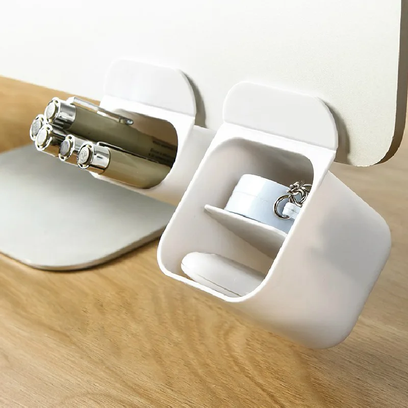 

Computer Monitor Pen Holder Desktop Boxes Stationery Storage Office Desk Organizer Accessories Pencil Container Case 2pcs/set