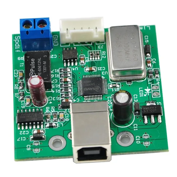 Коаксиальный процессор TZT TE7022 преобразователь с USB на SPDIF I2S чип поддержка 24 бит 96K