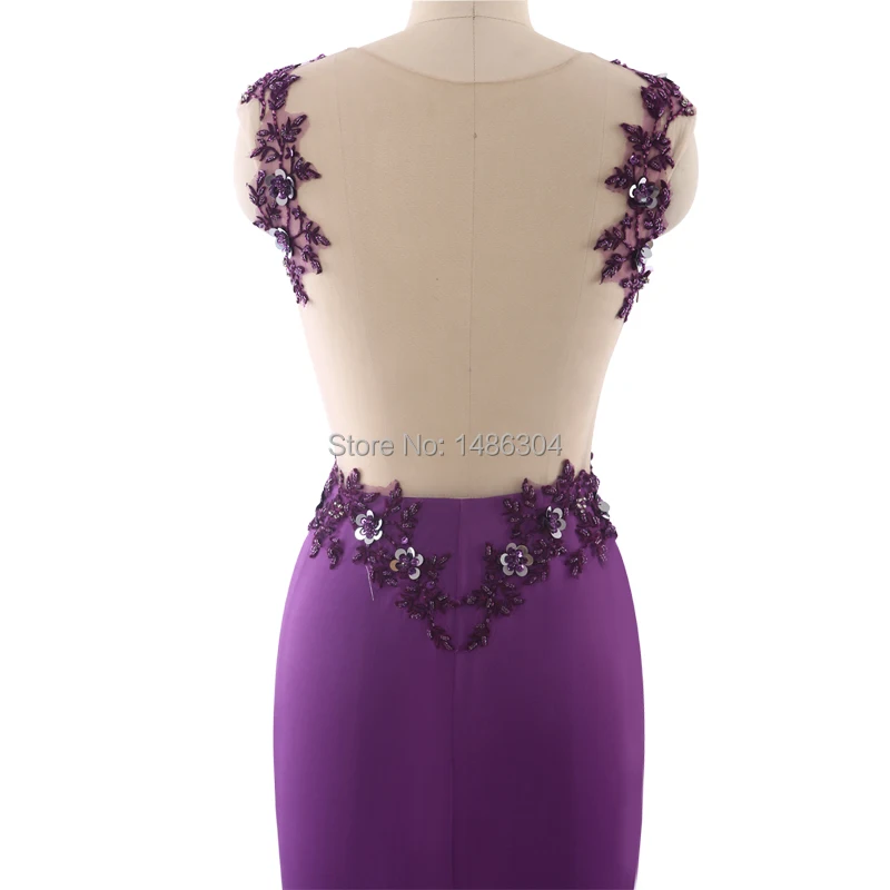 Саудовская Аравия Vestido de festa фиолетовые Вечерние платья Длинные с без рукавов