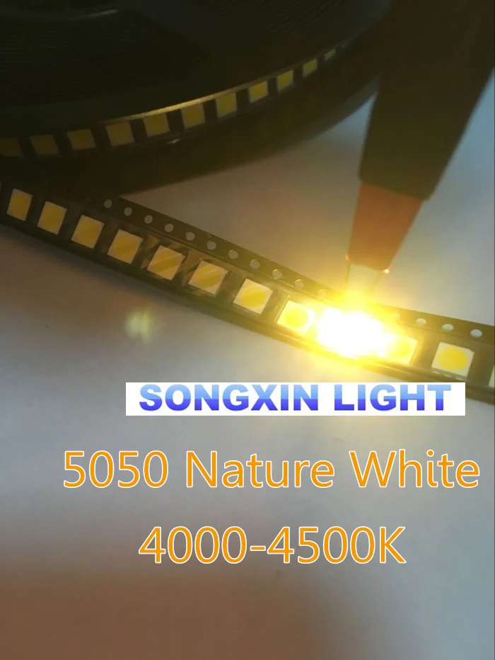 1000 шт./лот светоизлучающие диоды Nature White 12 14 лм SMD 5050 светодиодный чип XIASONGXIN Light NW 4000