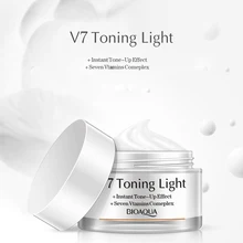 BIOQUA V7 тонизирующий светильник отбеливающий крем для лица Nake макияж консилер крем для увлажнения 7 Vtamins комплекс крем для лица Натуральный