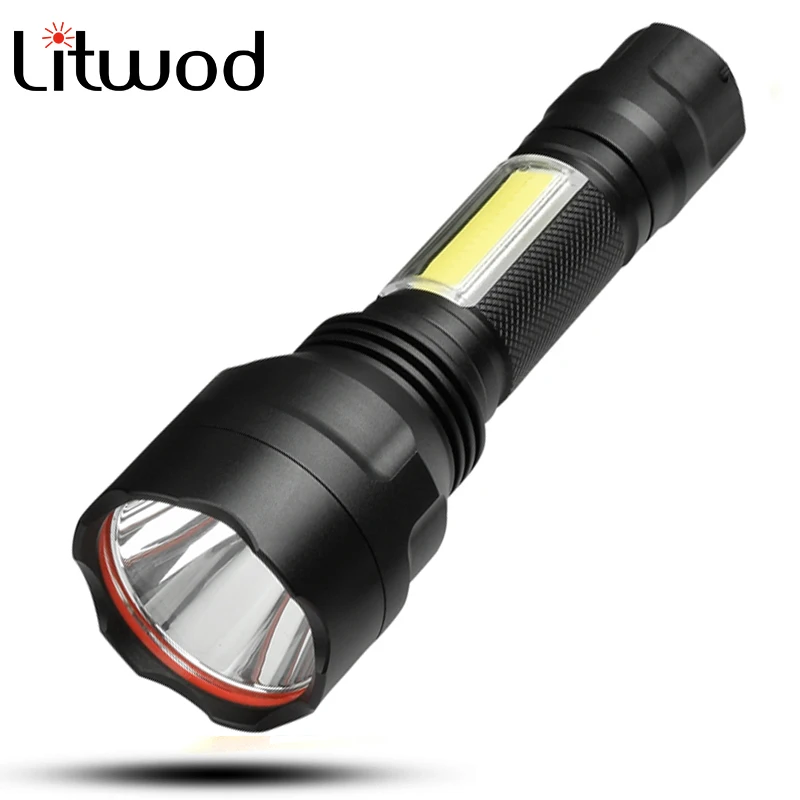 

Litwod z25 C8-COB LED Flashlight 4000 Lumens XM-L T6 + COB 5 Modes Torch waterproof Aluminum Lanterna For Camping Hiking light