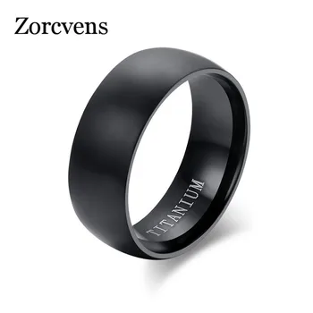 ASEGURAR RÁPIDO ❤️ ZORCVENS-Anillo de titanio para hombre, color negro, acabado mate, clásico, anillo de compromiso, joyería para hombre, bandas de boda - discount item 80% OFF Joyas y complementos