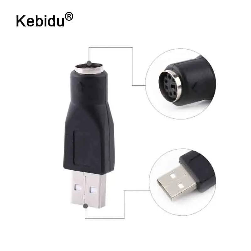 

kebidu USB Adapter Converter Male to for PS/2 Female Keyboard connector PC to For Sony PlayStation2 ps2 Keyboard Mouse for Game